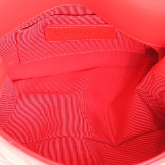 Chanel Chain Bar Top Handle Flap Bag Quilted Calfskin Mini Red - Picture 6 of 10